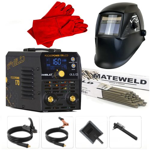 Kompletné balenie invertorovej zváračky IWELD Gorilla Pocketpower 170 (160A)
